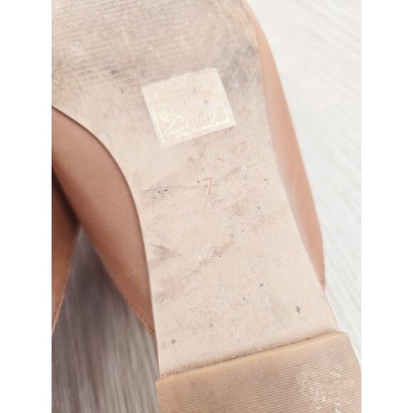 Madewell Remi Brown Mules 7 Slip On Pointed Toe Brown Leather Flats Shoes - Picture 7 of 9